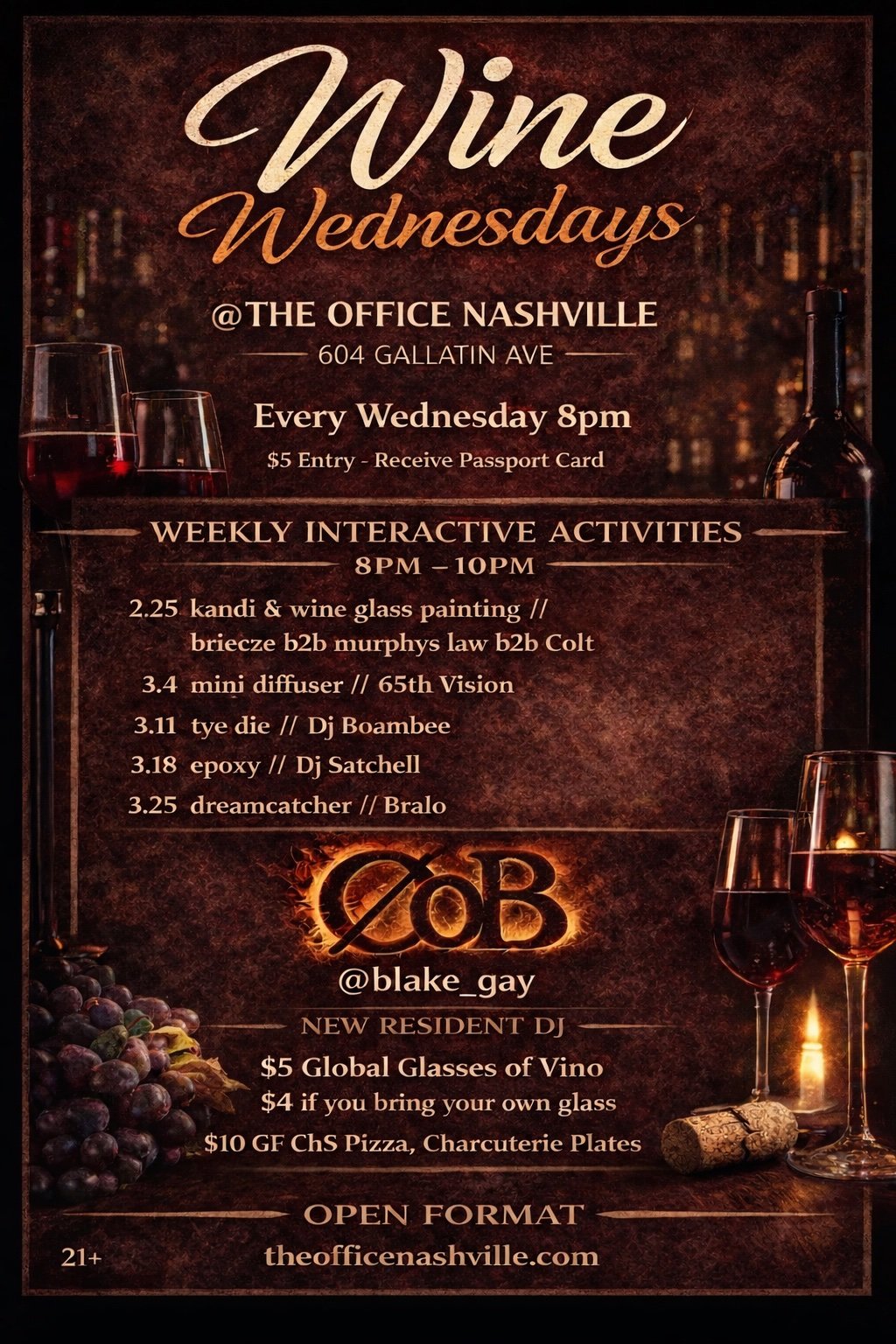 Wine Wednesday at The Office Nashville - Mar 4, 2026