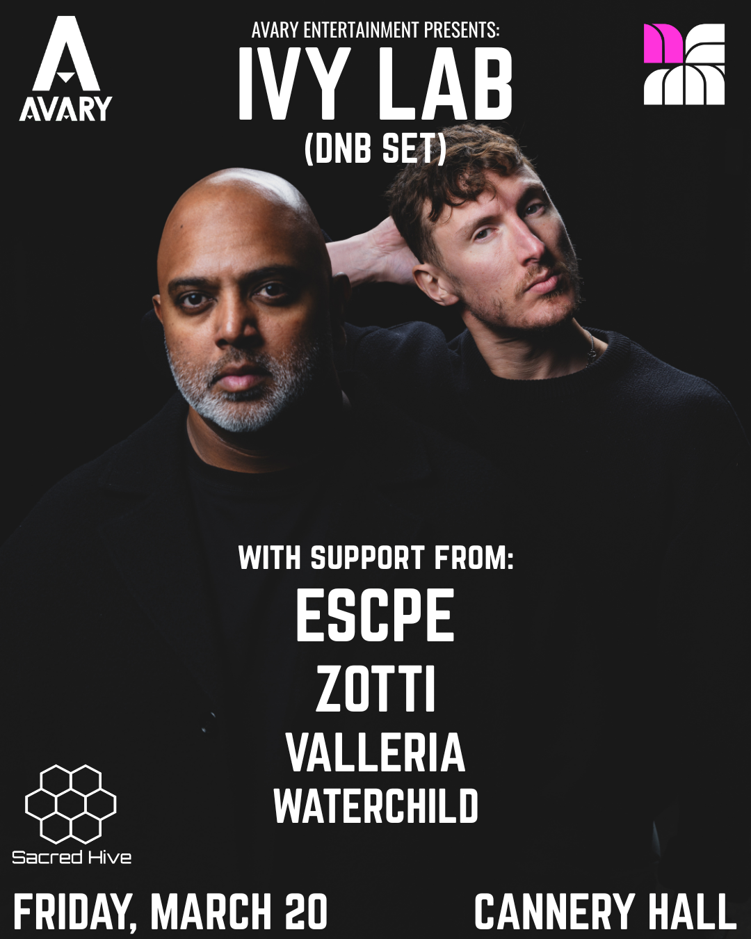 IVY LAB, ESCPE, VALLERIA, ZOTTI, WATERCHILD at Cannery Hall - Mar 20, 2026