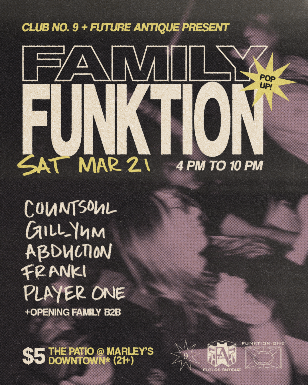 Family Funktion Pop-Up at Marley's Smoke Shop – Downtown - Mar 21, 2026