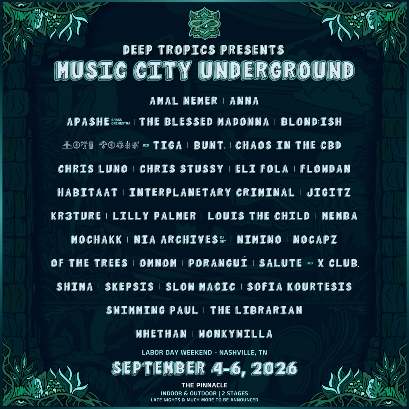 DEEP TROPICS: MUSIC CITY UNDERGROUND event poster