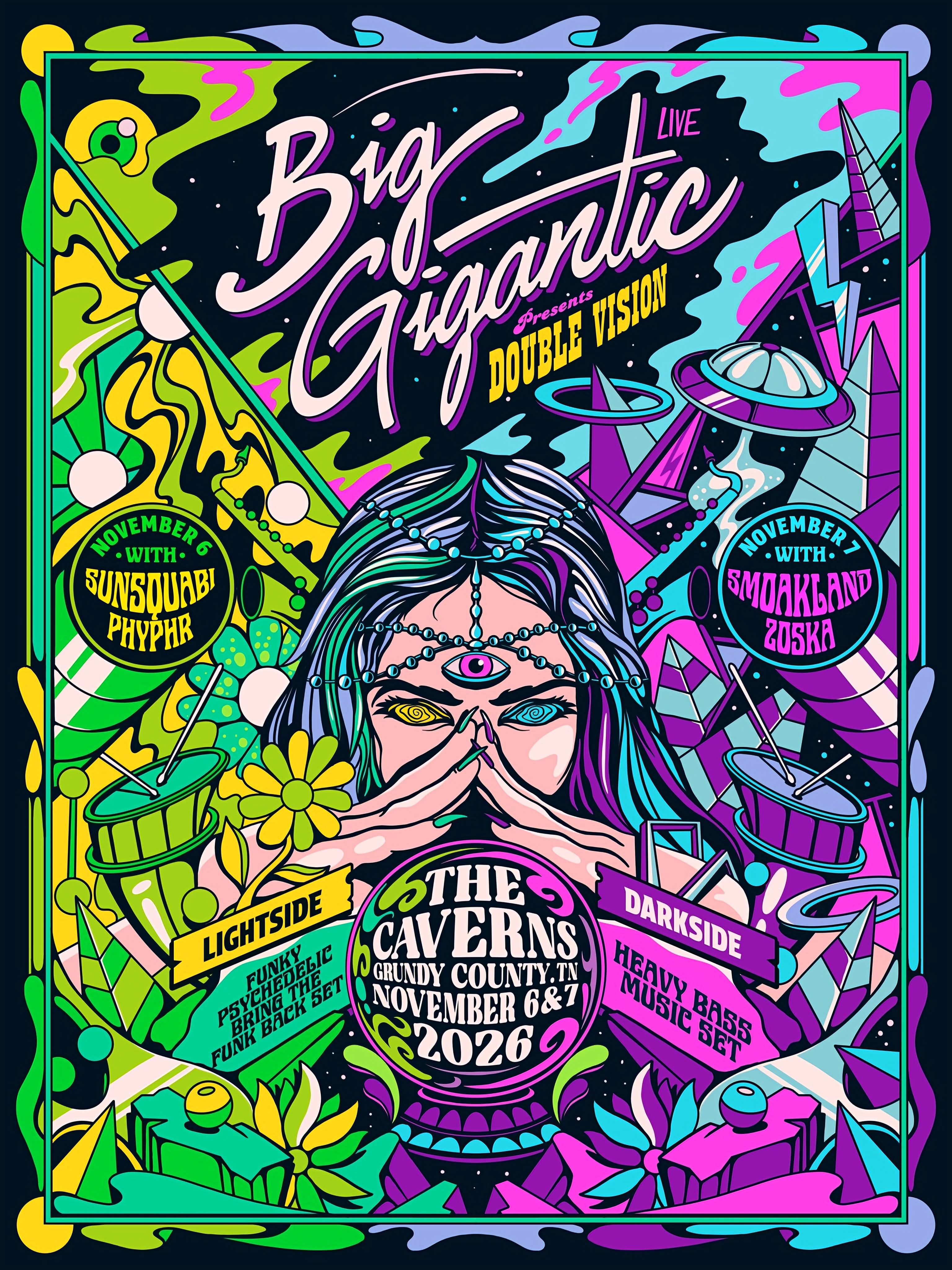 Big Gigantic with Sunsquibi and Phyphr event poster