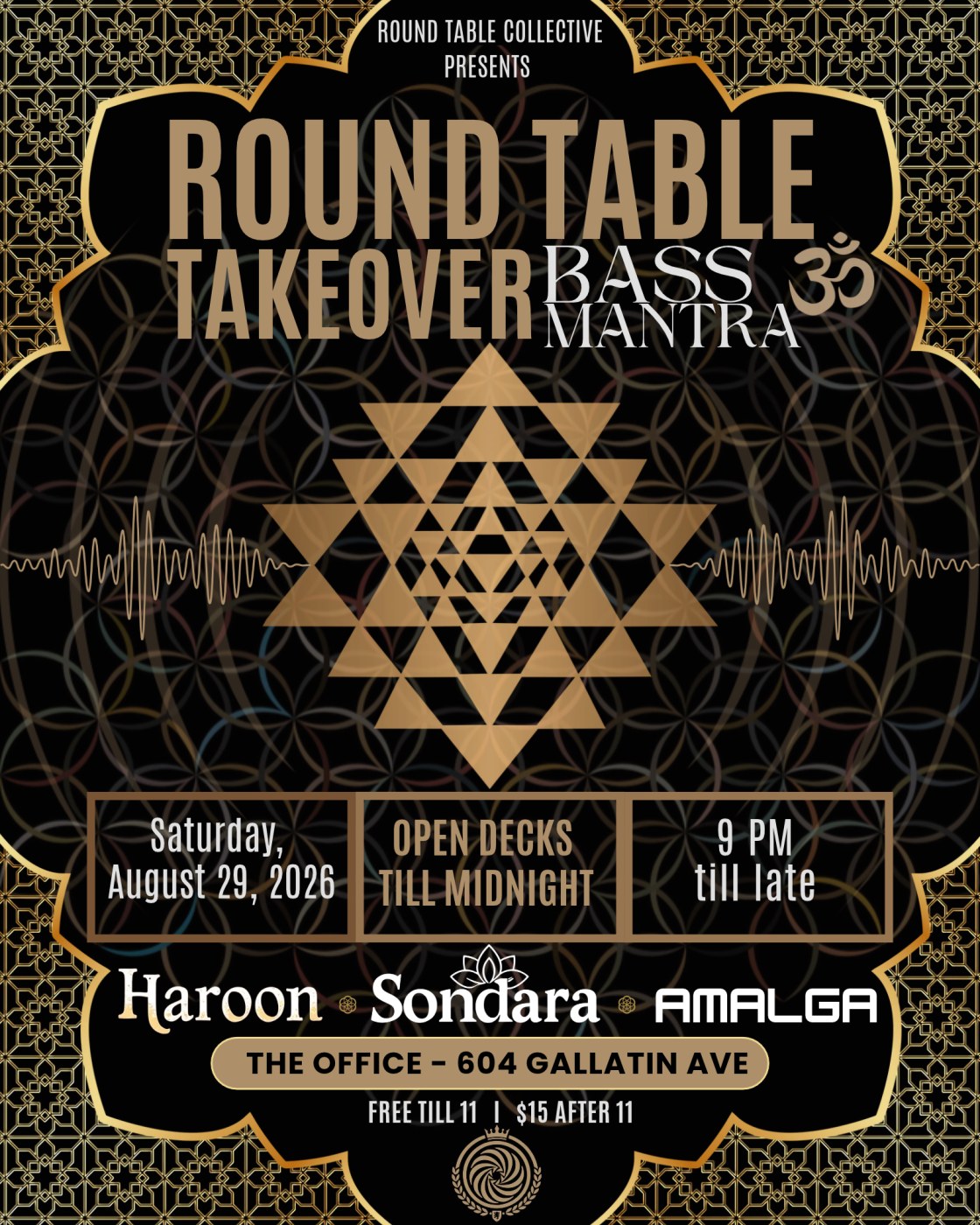 Round Table Takeover: Bass Mantra event poster