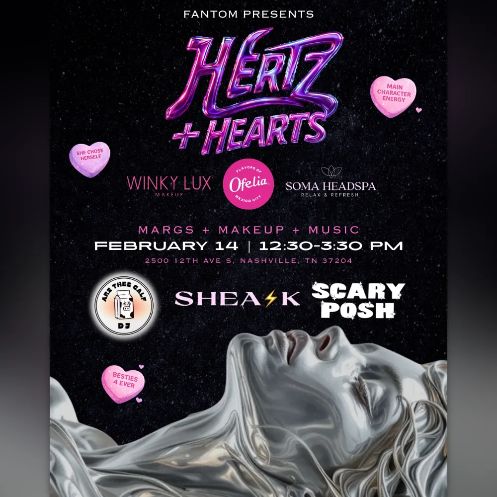 HERTZ and Hearts (Galentine's Day) event poster