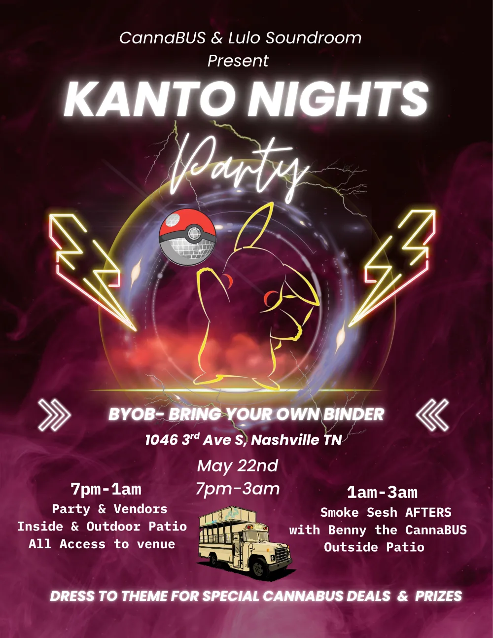 Kanto Nights Party event poster