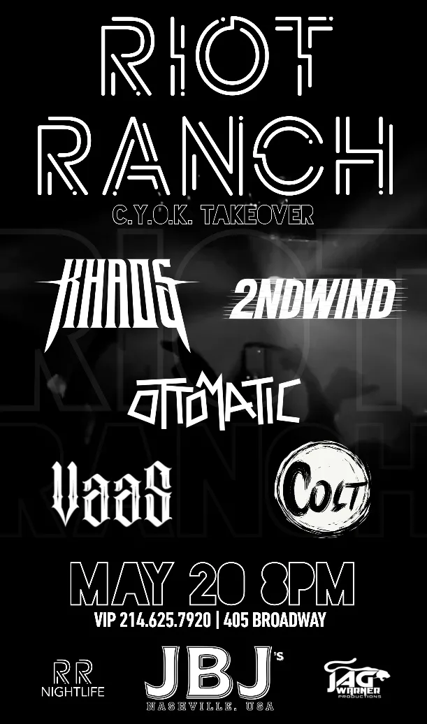 RIOT RANCH event poster