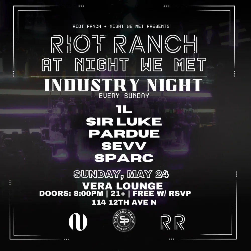 Riot Ranch - Industry Night event poster