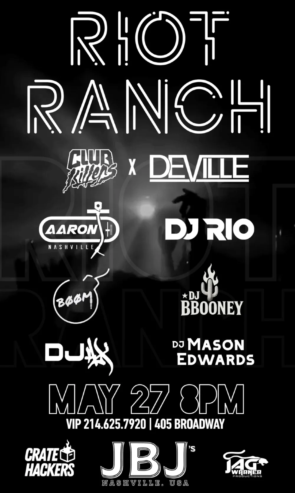 RIOT RANCH event poster