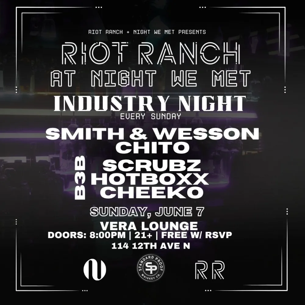 Riot Ranch - Industry Night event poster