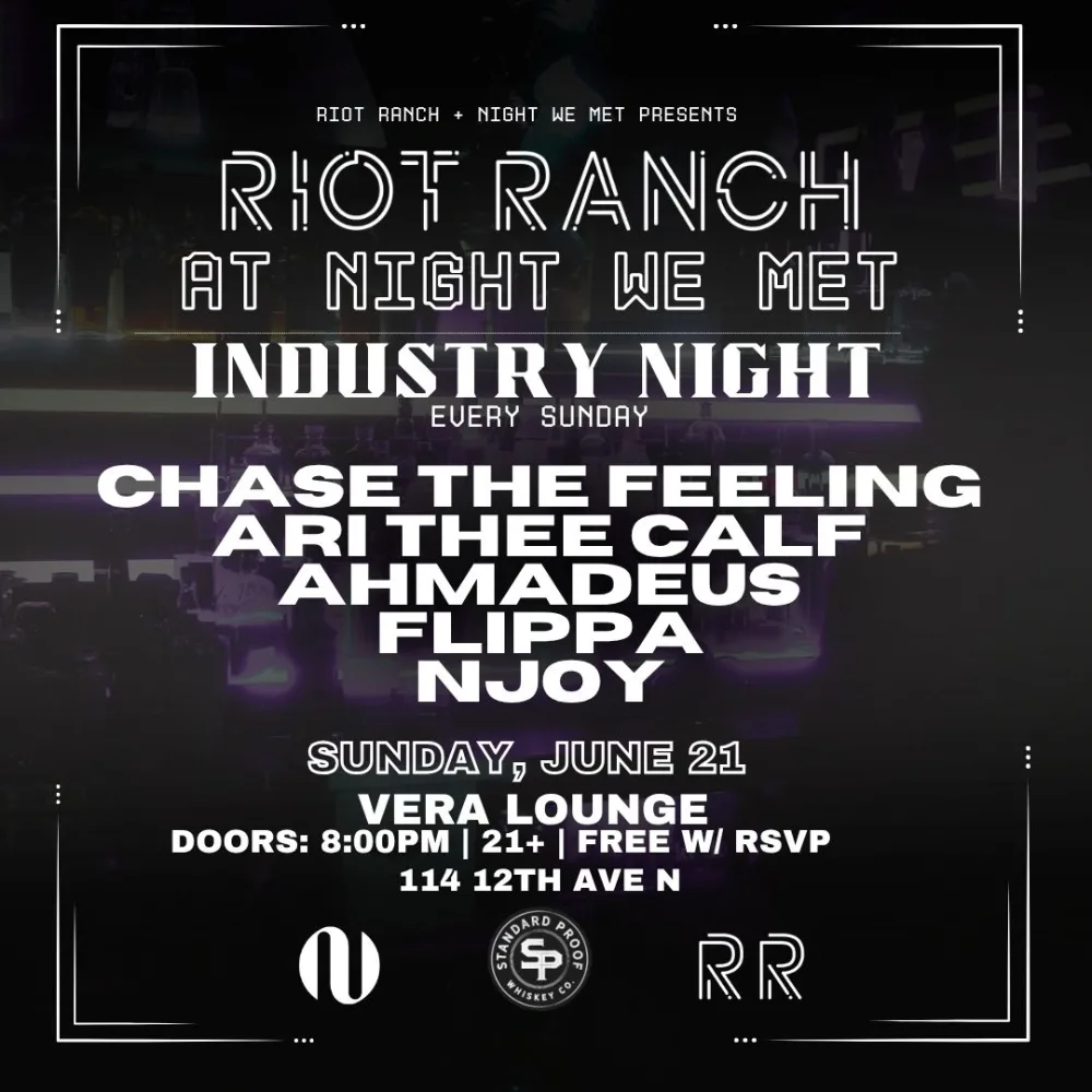 Riot Ranch - Industry Night event poster