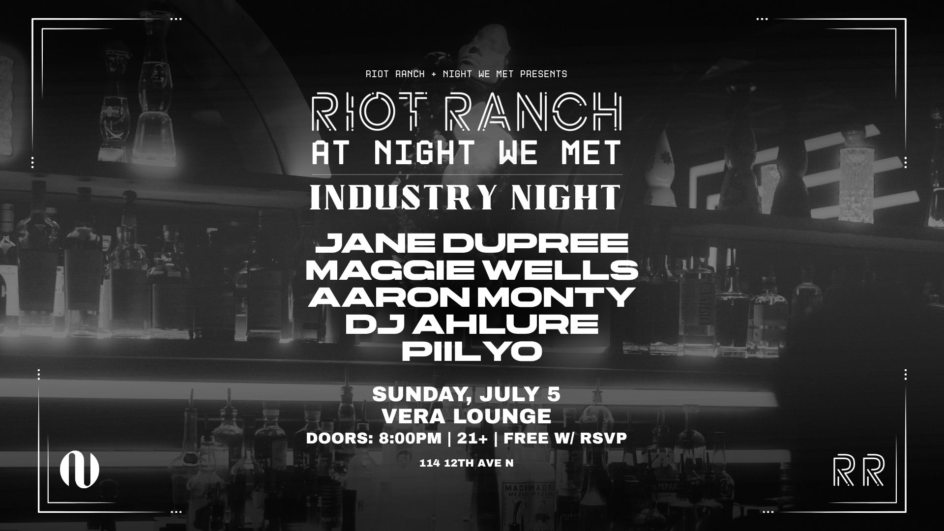 Riot Ranch: Industry Night event poster