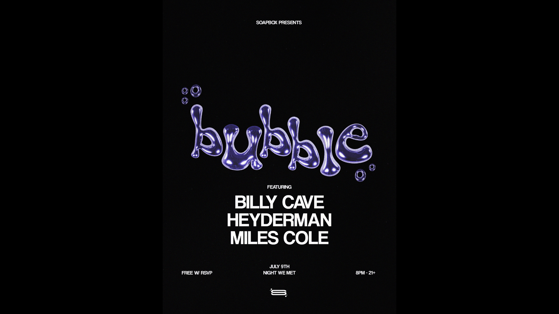 Bubble event poster