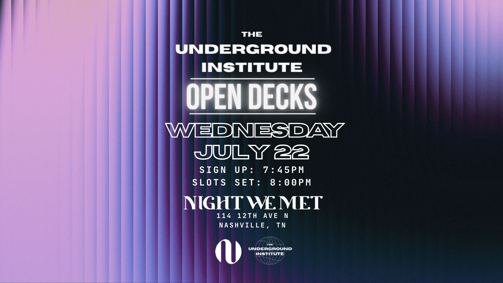 Open Decks event poster