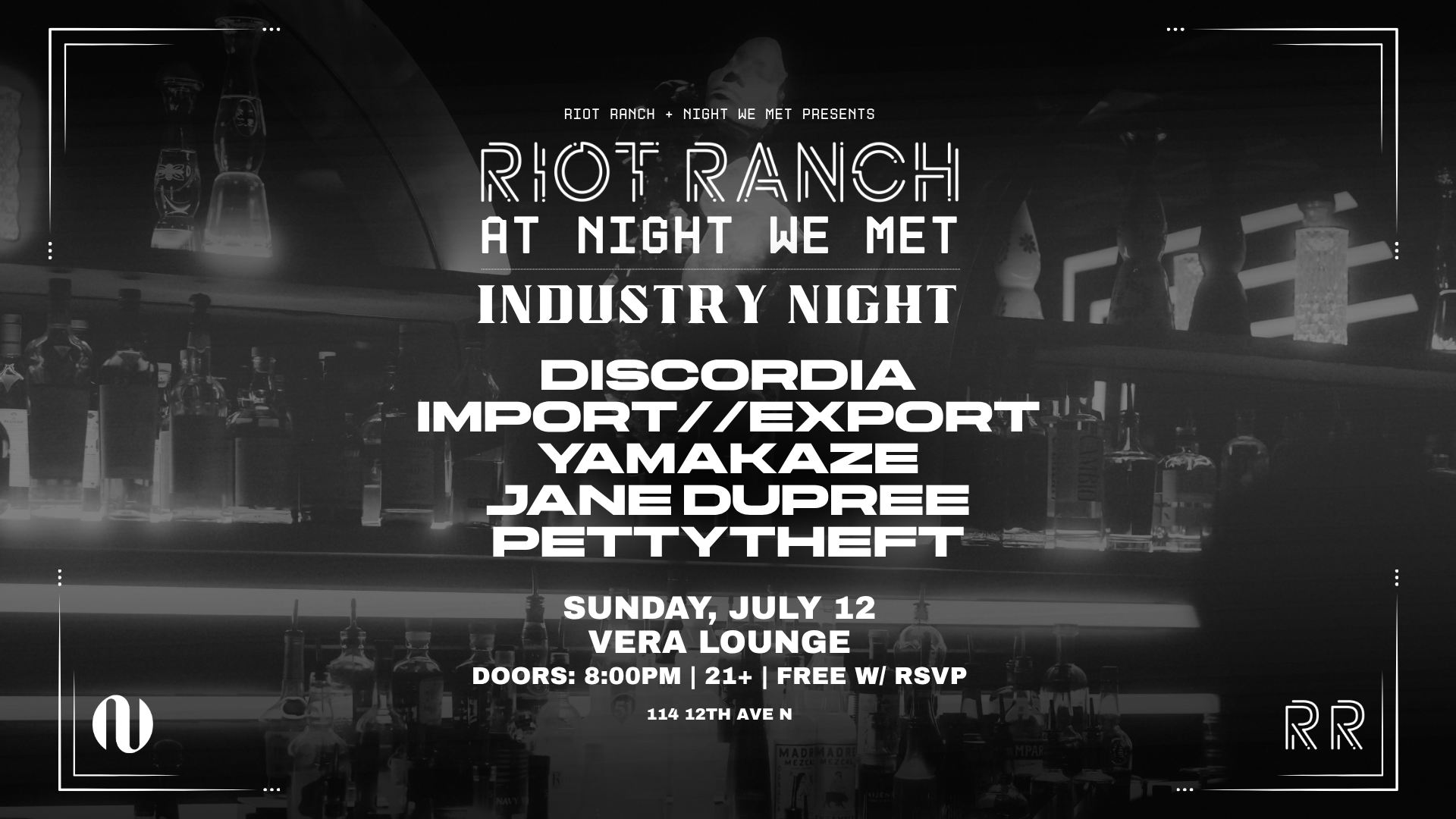 Riot Ranch: Industry Night event poster