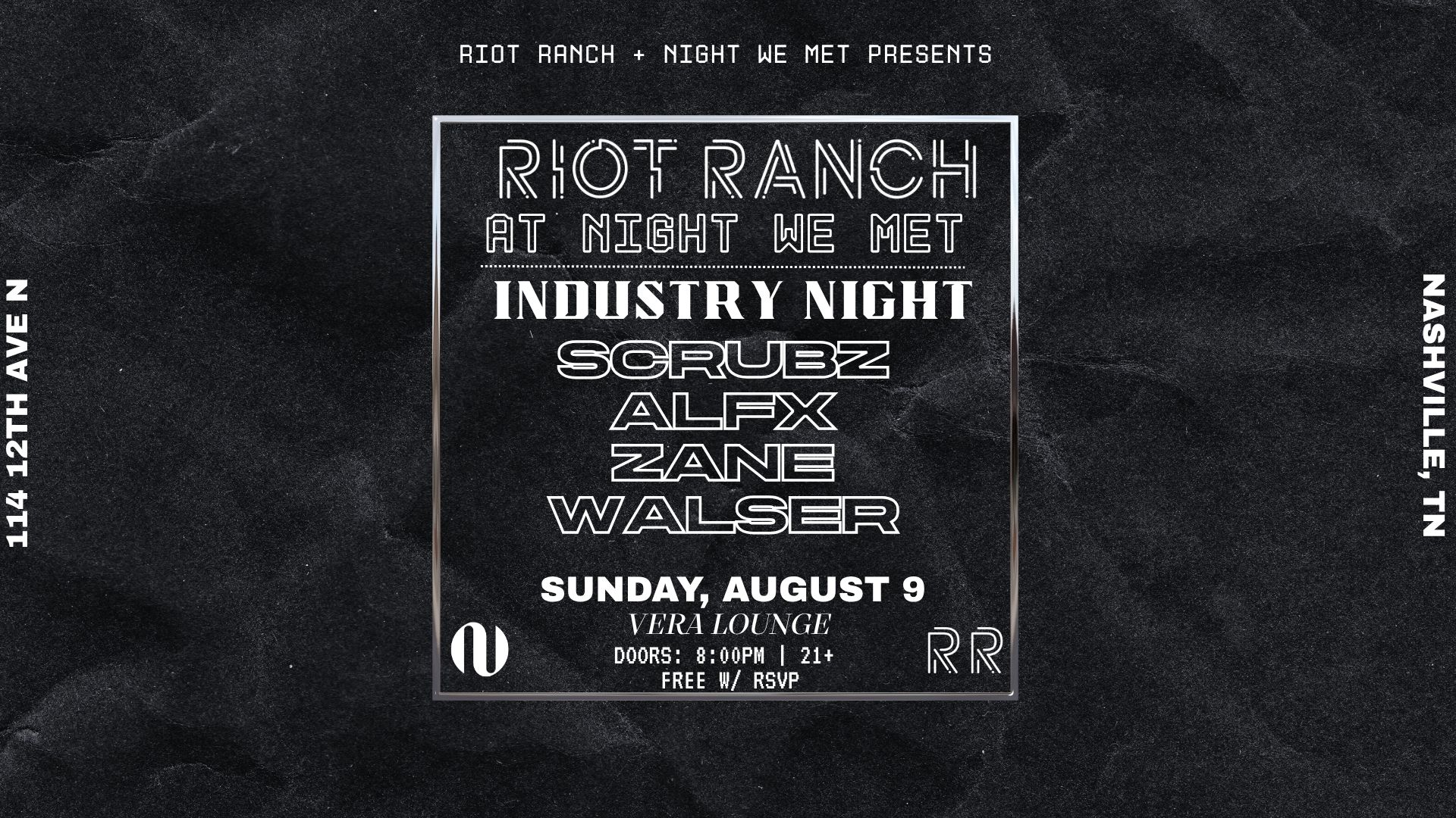 Riot Ranch: Industry Night event poster