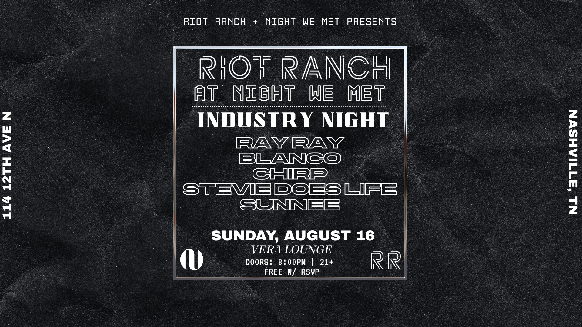 Riot Ranch: Industry Night event poster