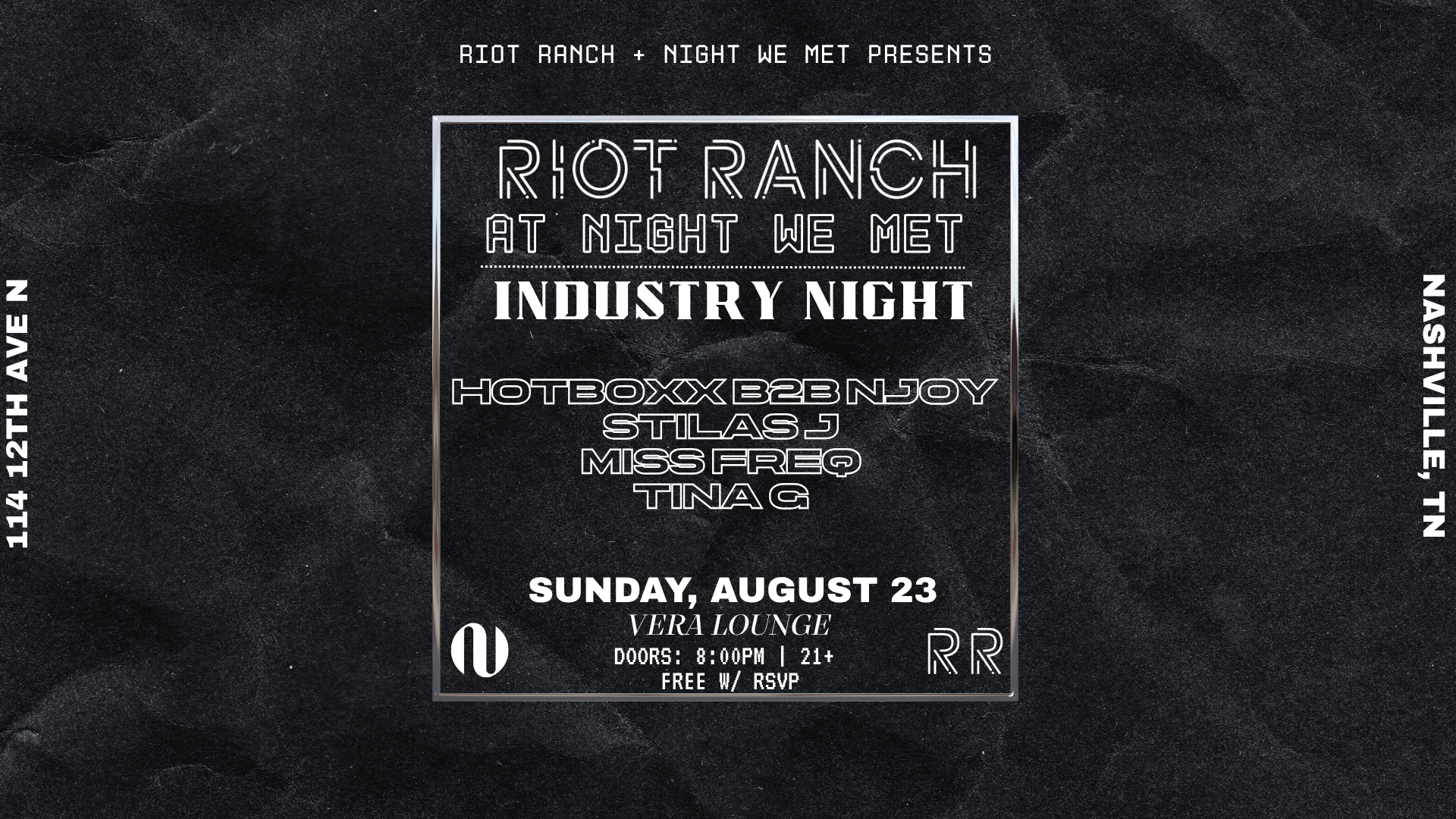 Riot Ranch: Industry Night event poster