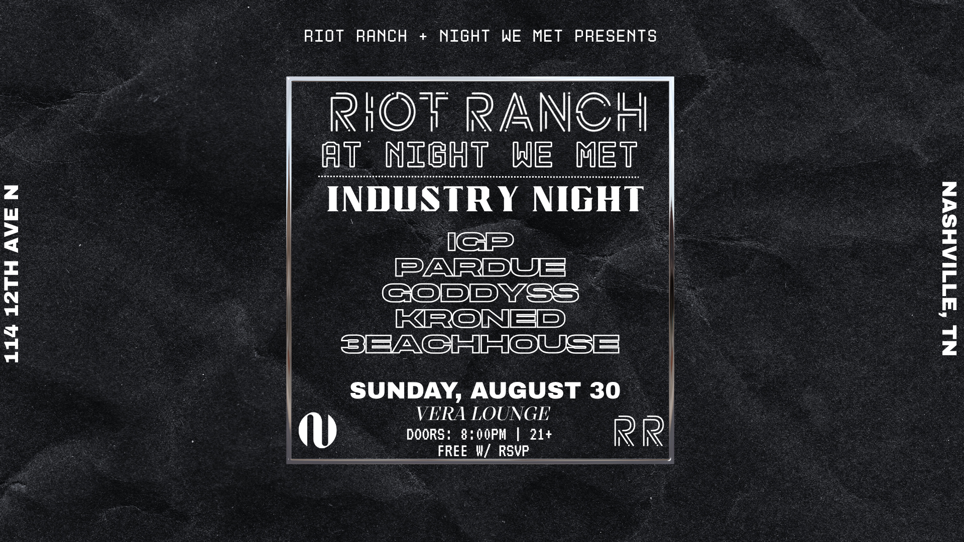 Riot Ranch: Industry Night event poster