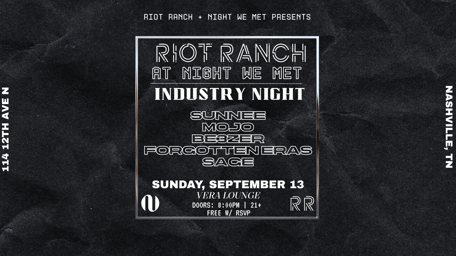 Riot Ranch: Industry Night event poster